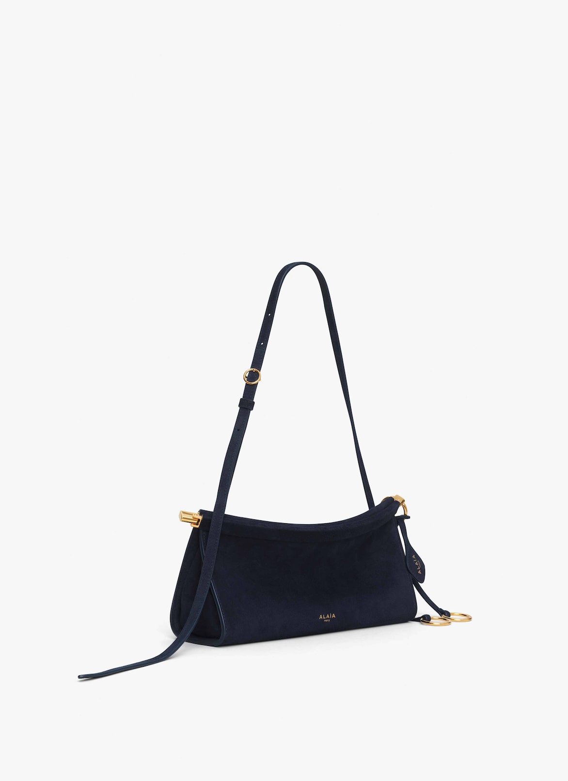 LE CLICK EAST WEST SMALL BAG IN SUEDE ALAÏA MIDNIGHT LE CLICK EAST WEST SMALL BAG IN SUEDE